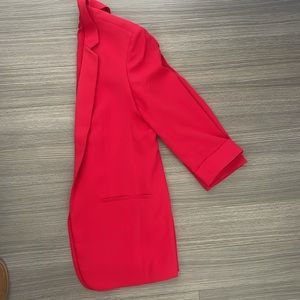 Express Red Open Front Boyfriend Blazer